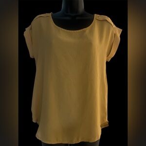 Chic Gold Blouse with Button Detail